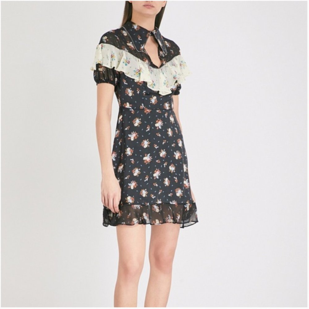 NWOT TOPSHOP Rodeo Frill Western Skater Dress Floral